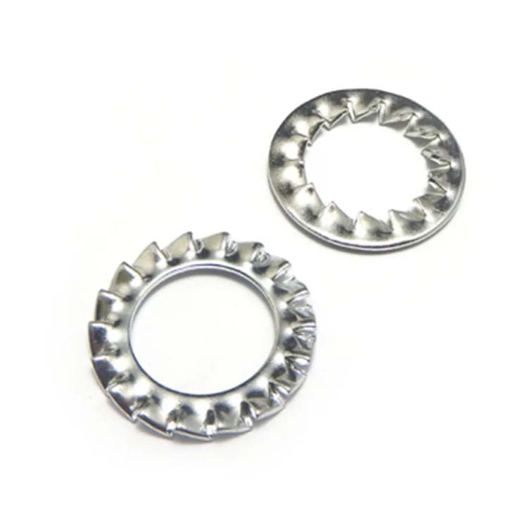 Externa dentes serrati clausum washers