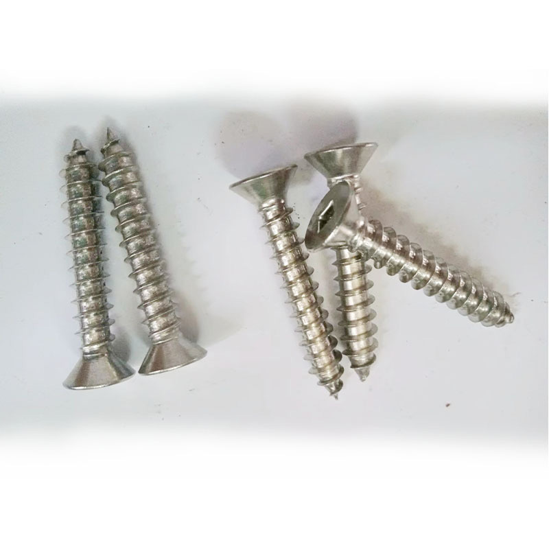 Plana caput quadratum recessus screw