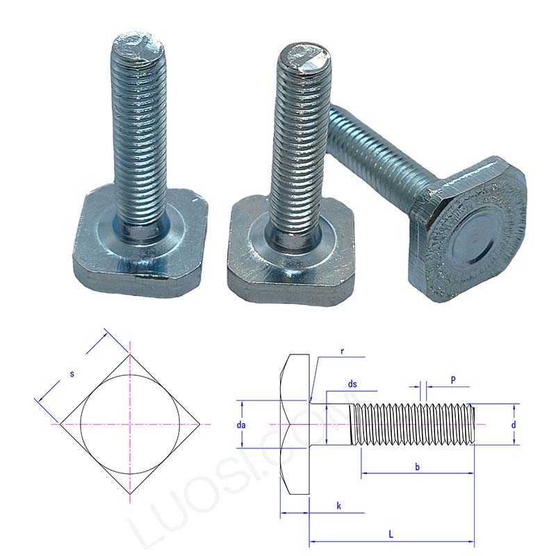 rough large square head bolt