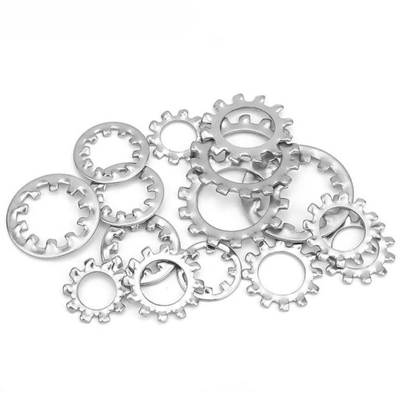 Internum dentes serrati clausum washer