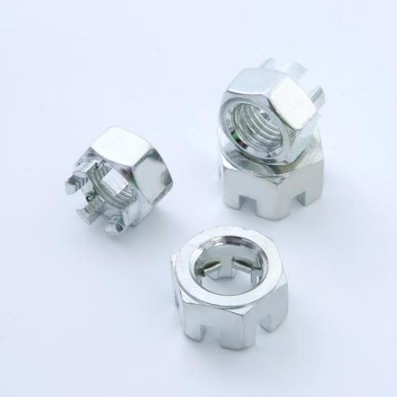 Metric slotted hex nuces